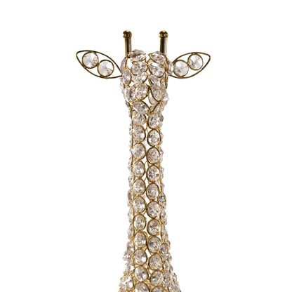 23" Gold Aluminum And Faux Crystal Giraffe Tabletop Sculpture HomeRoots