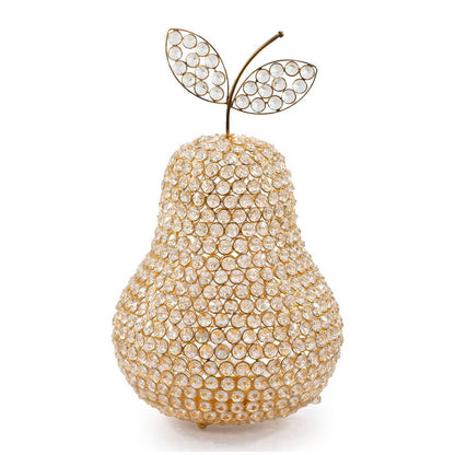 18" Gold Aluminum And Faux Crystal Decorative Pear HomeRoots