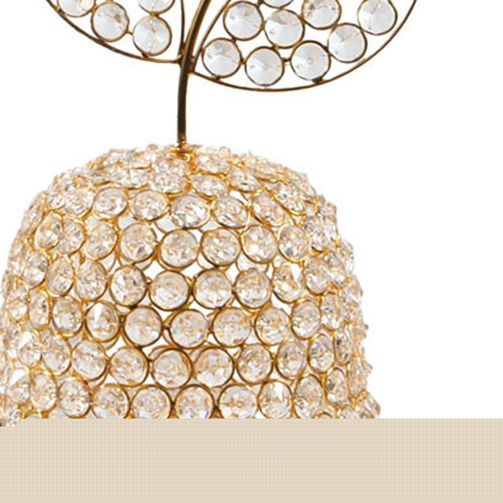 18" Gold Aluminum And Faux Crystal Decorative Pear HomeRoots