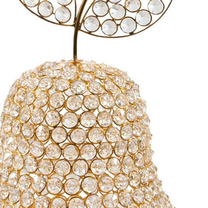 18" Gold Aluminum And Faux Crystal Decorative Pear HomeRoots