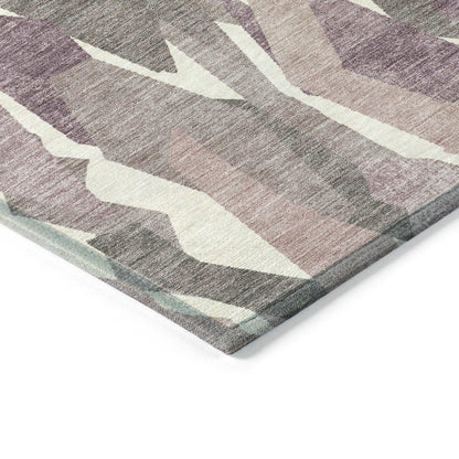 10' X 14' Blush And Ivory Striped Washable Indoor Outdoor Area Rug HomeRoots