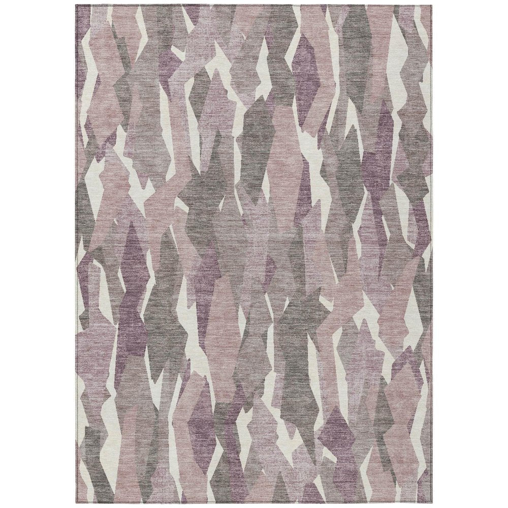 10' X 14' Blush And Ivory Striped Washable Indoor Outdoor Area Rug — view 8