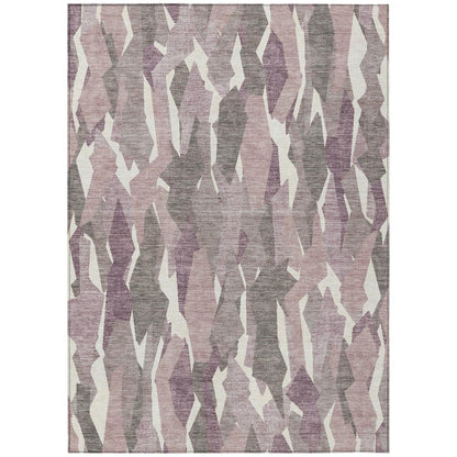 10' X 14' Blush And Ivory Striped Washable Indoor Outdoor Area Rug HomeRoots