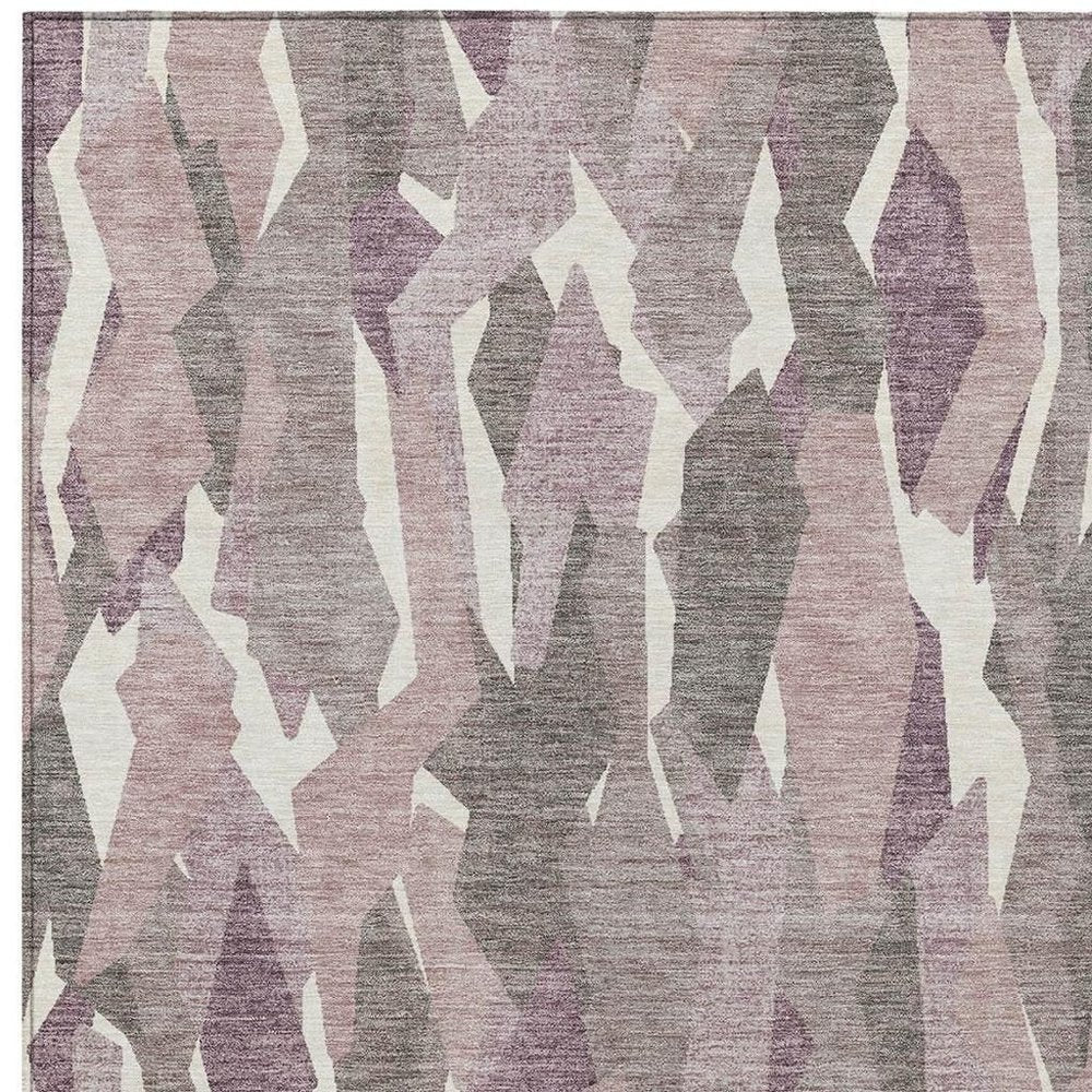 10' X 14' Blush And Ivory Striped Washable Indoor Outdoor Area Rug HomeRoots