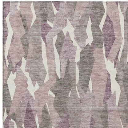 10' X 14' Blush And Ivory Striped Washable Indoor Outdoor Area Rug HomeRoots
