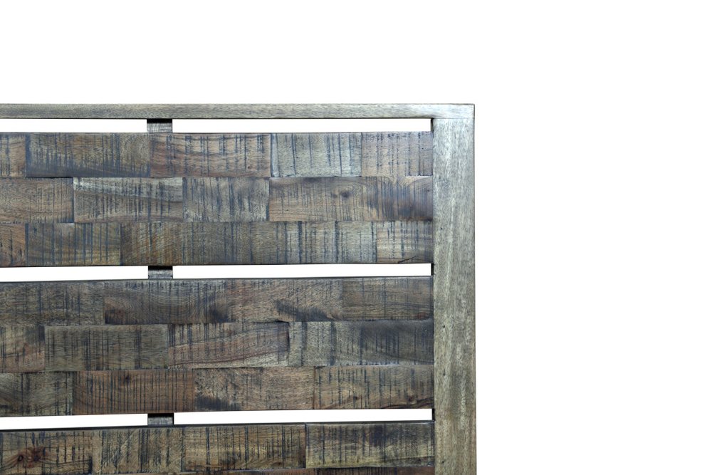 Dark Brown Slat Back Solid Wood King Bed Frame HomeRoots