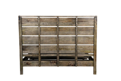 Dark Brown Slat Back Solid Wood King Bed Frame HomeRoots