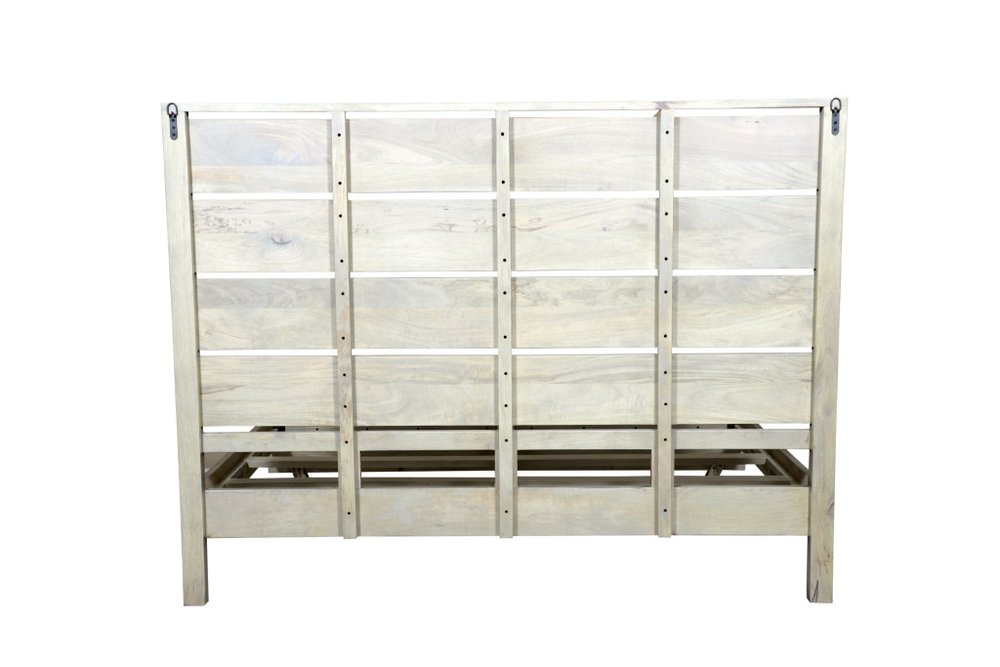 Gray Slat Back Solid Wood King Bed Frame HomeRoots