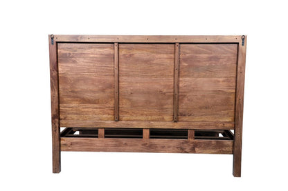 Brown Carved Abstract Solid Wood King Bed Frame HomeRoots