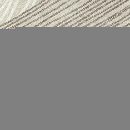 8' Beige Ivory And Brown Round Striped Washable Indoor Outdoor Area Rug HomeRoots