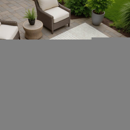 8' Beige Ivory And Brown Round Striped Washable Indoor Outdoor Area Rug HomeRoots