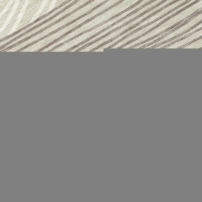 8' Beige Ivory And Brown Round Striped Washable Indoor Outdoor Area Rug HomeRoots