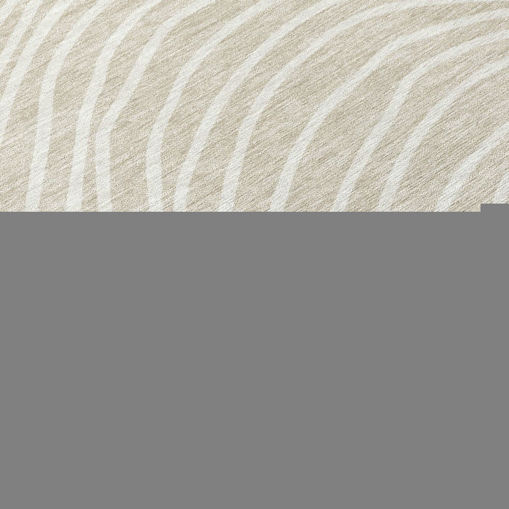 8' Beige Ivory And Brown Round Striped Washable Indoor Outdoor Area Rug — view 32