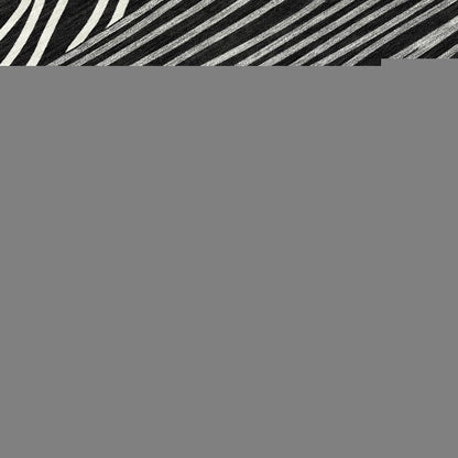 3' X 5' Black Ivory And Gray Striped Washable Indoor Outdoor Area Rug HomeRoots