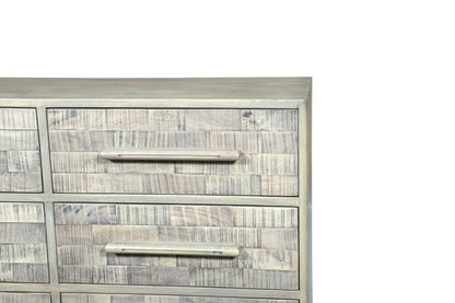 57" Gray Solid Wood Six Drawer Dresser HomeRoots