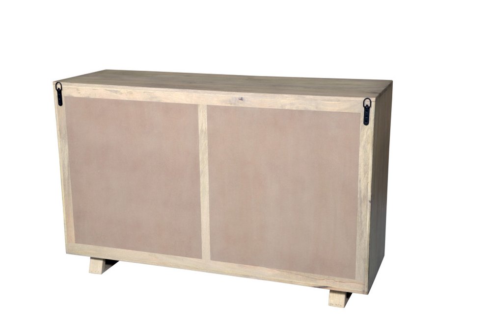 57" Gray Solid Wood Six Drawer Double Dresser