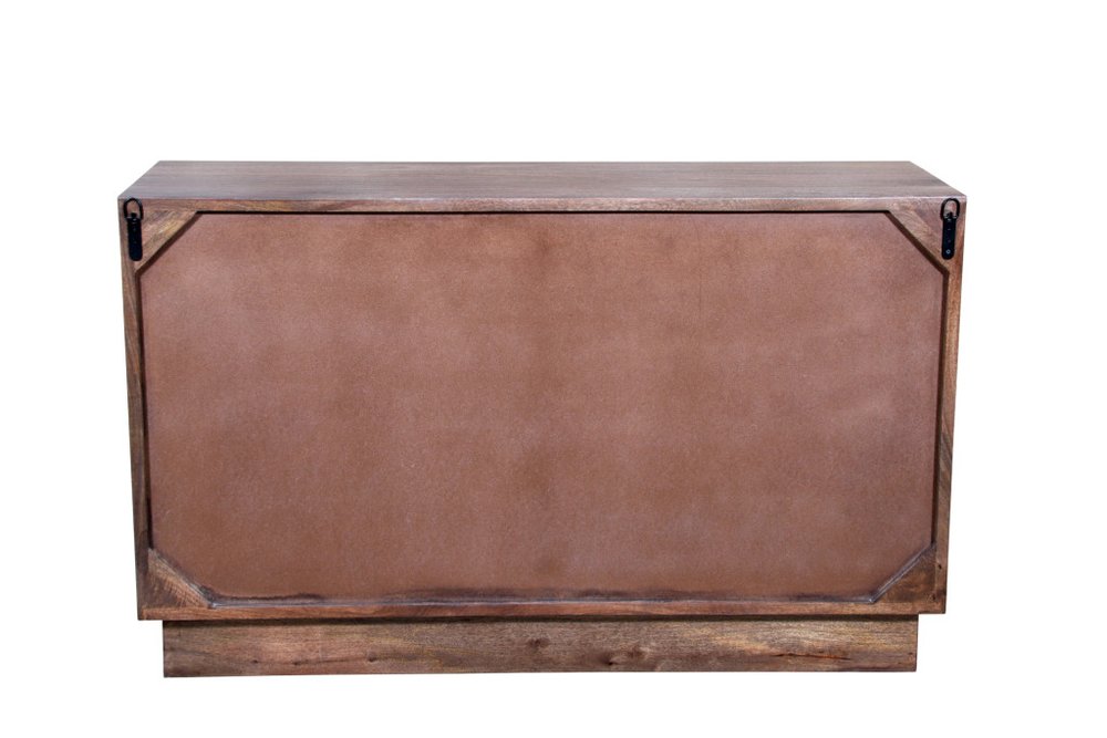 57" Brown Carved Abstract Solid Wood Six Drawer Dresser HomeRoots