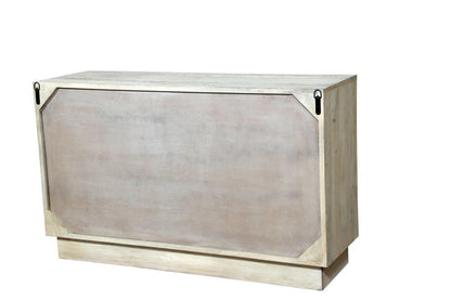 57" Gray Carved Abstract Solid Wood Six Drawer Double Dresser