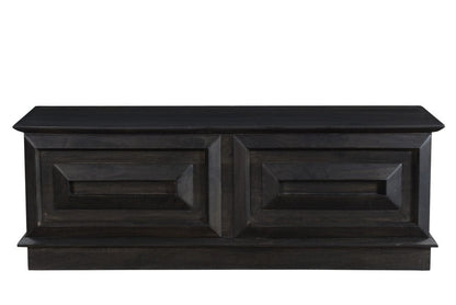 52" Dark Brown Solid Wood Ottoman With Storage HomeRoots