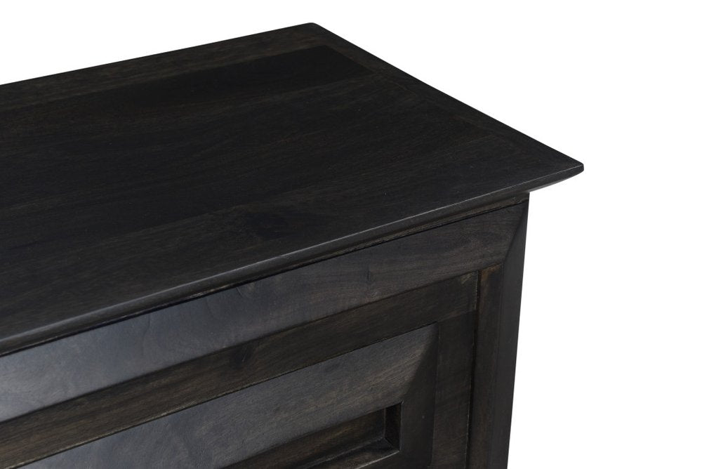 52" Dark Brown Solid Wood Storage Ottoman HomeRoots