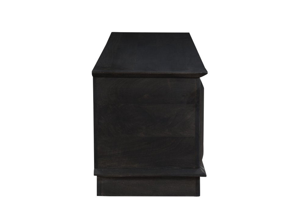 52" Dark Brown Solid Wood Storage Ottoman HomeRoots