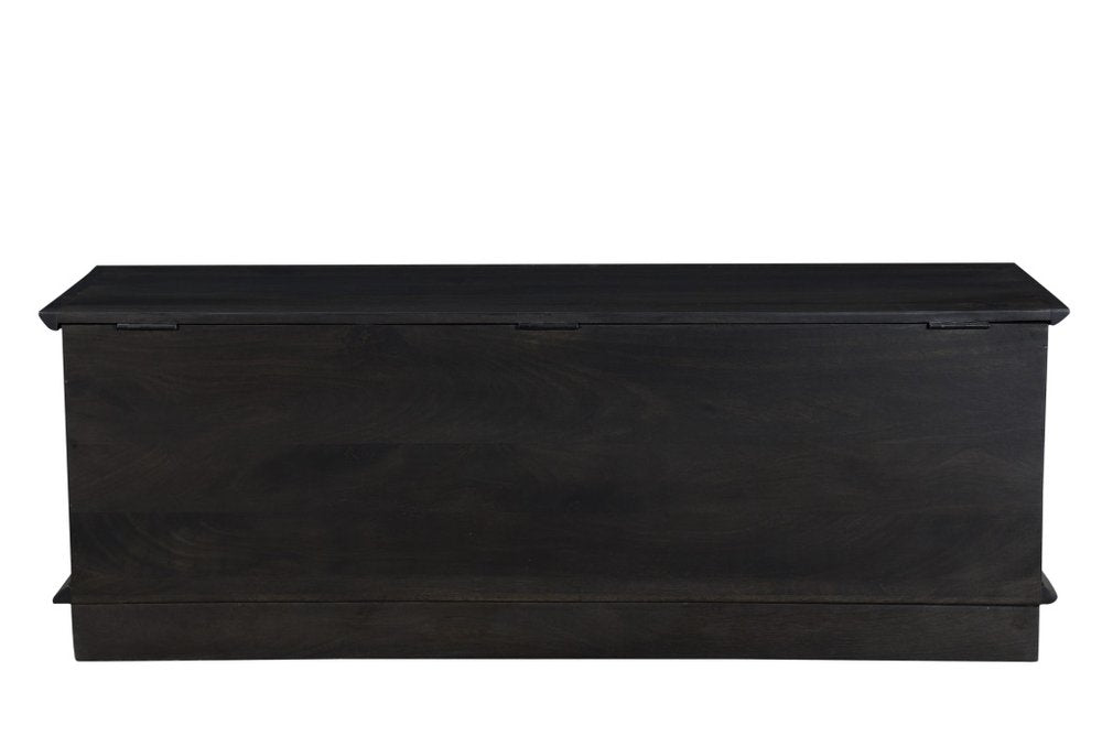 52" Dark Brown Solid Wood Storage Ottoman HomeRoots