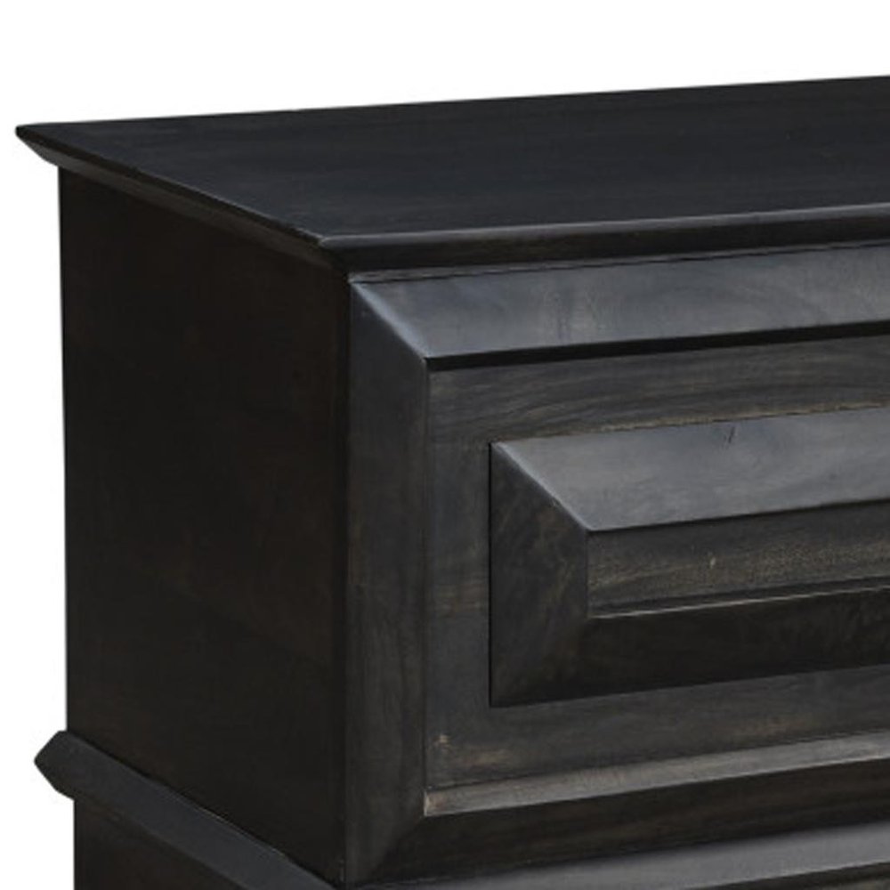 52" Dark Brown Solid Wood Storage Ottoman HomeRoots