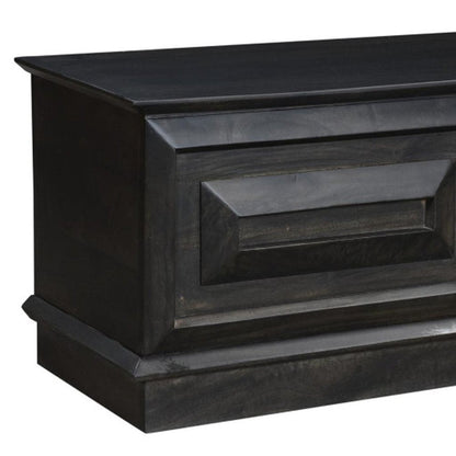 52" Dark Brown Solid Wood Storage Ottoman HomeRoots