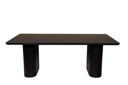 82" Dark Brown Wood Double Pedestal Base Dining Table HomeRoots