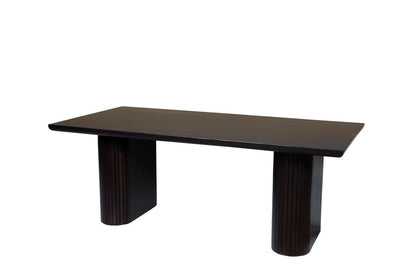 82" Dark Brown Wood Double Pedestal Base Dining Table HomeRoots