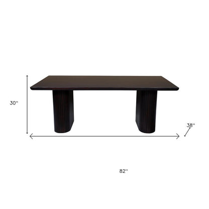82" Dark Brown Wood Double Pedestal Base Dining Table HomeRoots