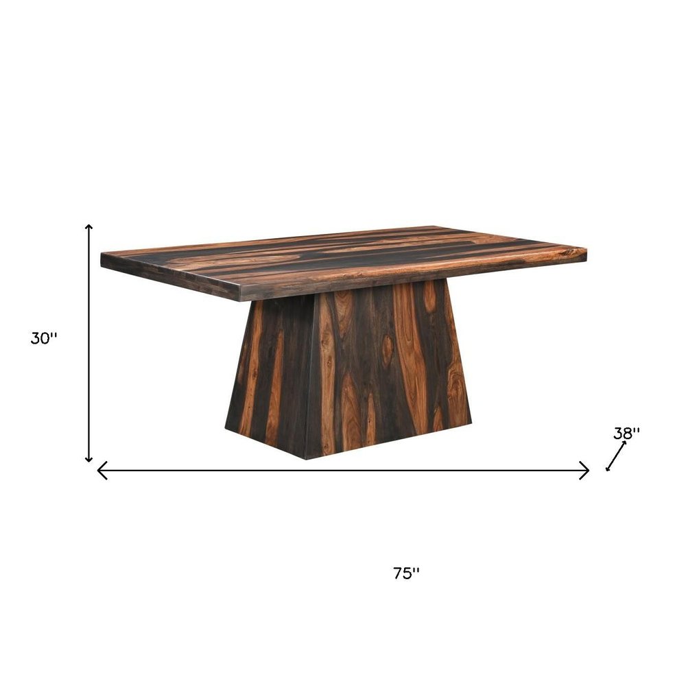 Seven Piece Brown Solid Wood Dining Set with Six Chairs HomeRoots
