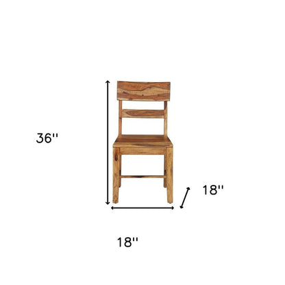 Set of Two Brown Solid Wood Ladder Back Dining Side Chairs HomeRoots