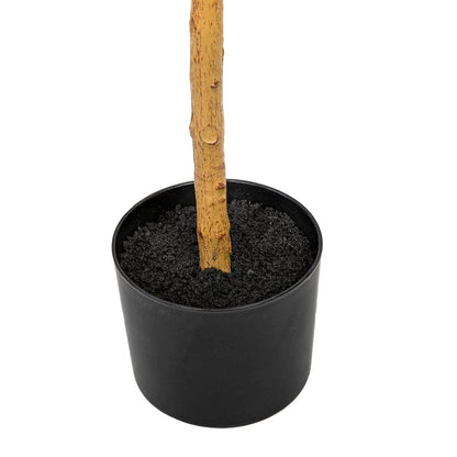 Set of Two 72" Green Artificial Olive Trees in a Black Pots HomeRoots