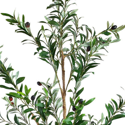 72" Green Olive Artificial Tree in a Black Pot HomeRoots