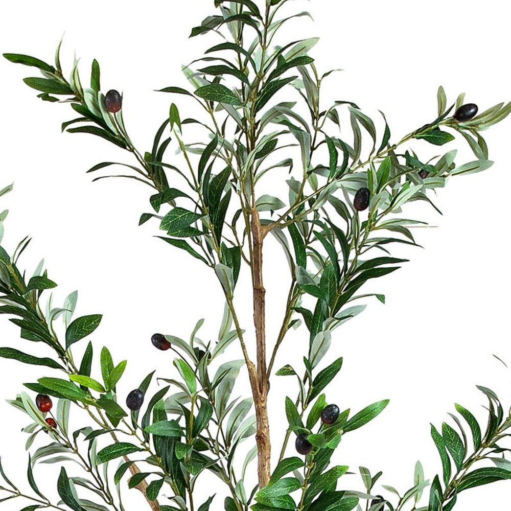 72" Green Olive Artificial Tree in a Black Pot HomeRoots