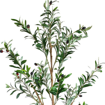 72" Green Olive Artificial Tree in a Black Pot HomeRoots