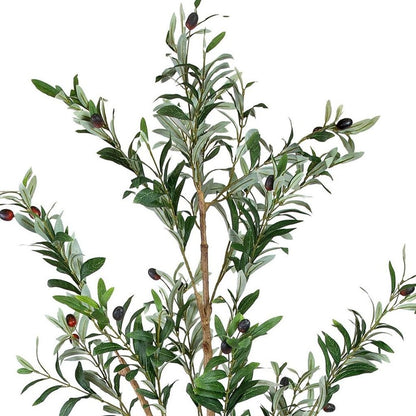 84" Green Olive Artificial Tree in a Black Pot HomeRoots