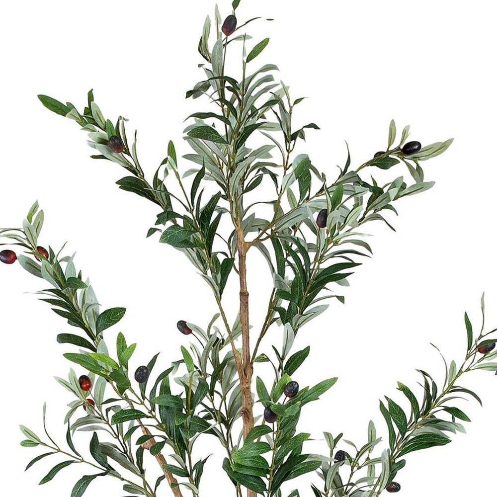84" Green Olive Artificial Tree in a Black Pot HomeRoots