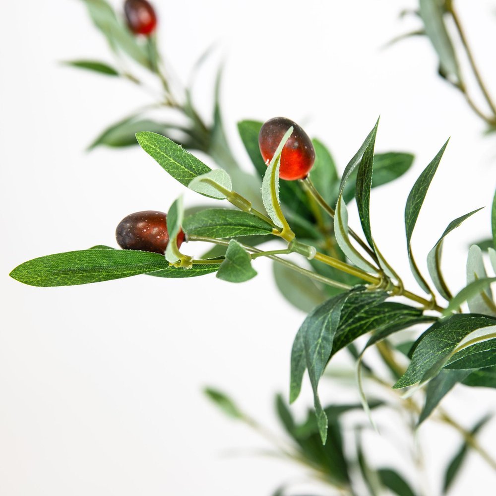 84" Green Olive Artificial Tree in a Black Pot HomeRoots