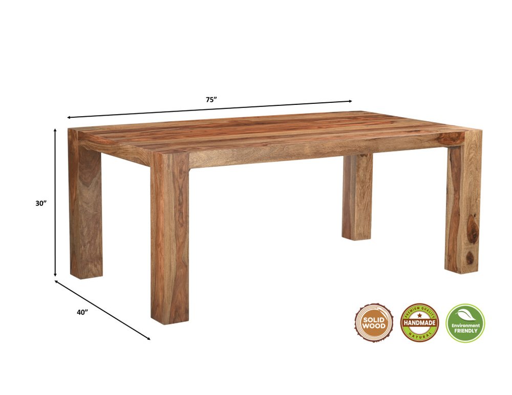 Seven Piece Brown Solid Wood Dining Set with Six Chairs and One Bench HomeRoots