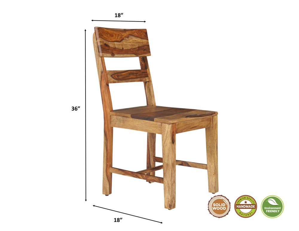 Seven Piece Brown Solid Wood Dining Set with Six Chairs and One Bench HomeRoots
