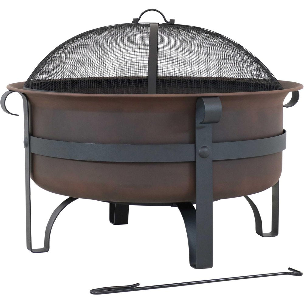 29" Bronze Steel Wood Burning Round Fire Pit HomeRoots