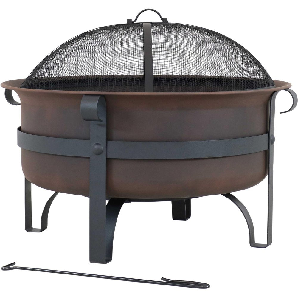 29" Bronze Steel Wood Burning Round Fire Pit HomeRoots