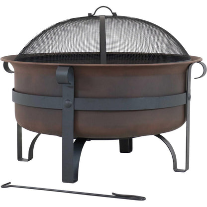 29" Bronze Steel Wood Burning Round Fire Pit HomeRoots