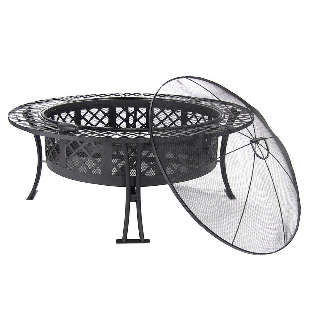 40" Black Steel Wood Burning Round Fire Pit HomeRoots