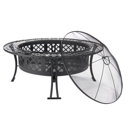 40" Black Steel Wood Burning Round Fire Pit HomeRoots