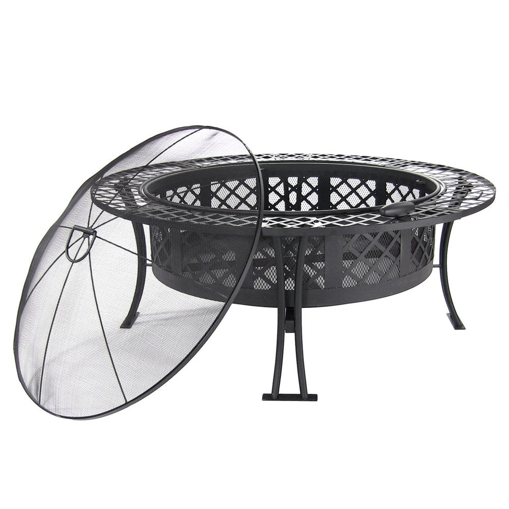 40" Black Steel Wood Burning Round Fire Pit HomeRoots
