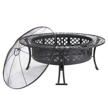 40" Black Steel Wood Burning Round Fire Pit HomeRoots