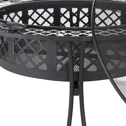 40" Black Steel Wood Burning Round Fire Pit HomeRoots